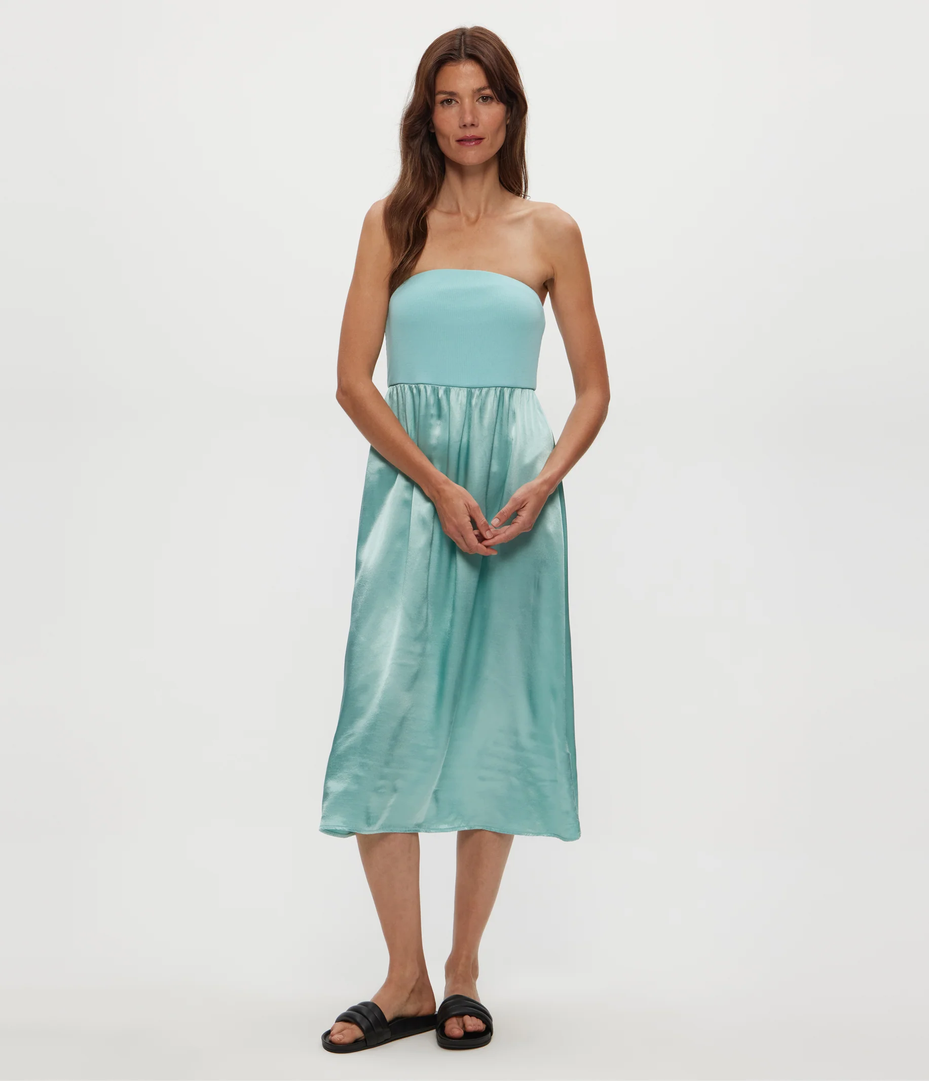 Solange Satin Midi Dress - Image 10