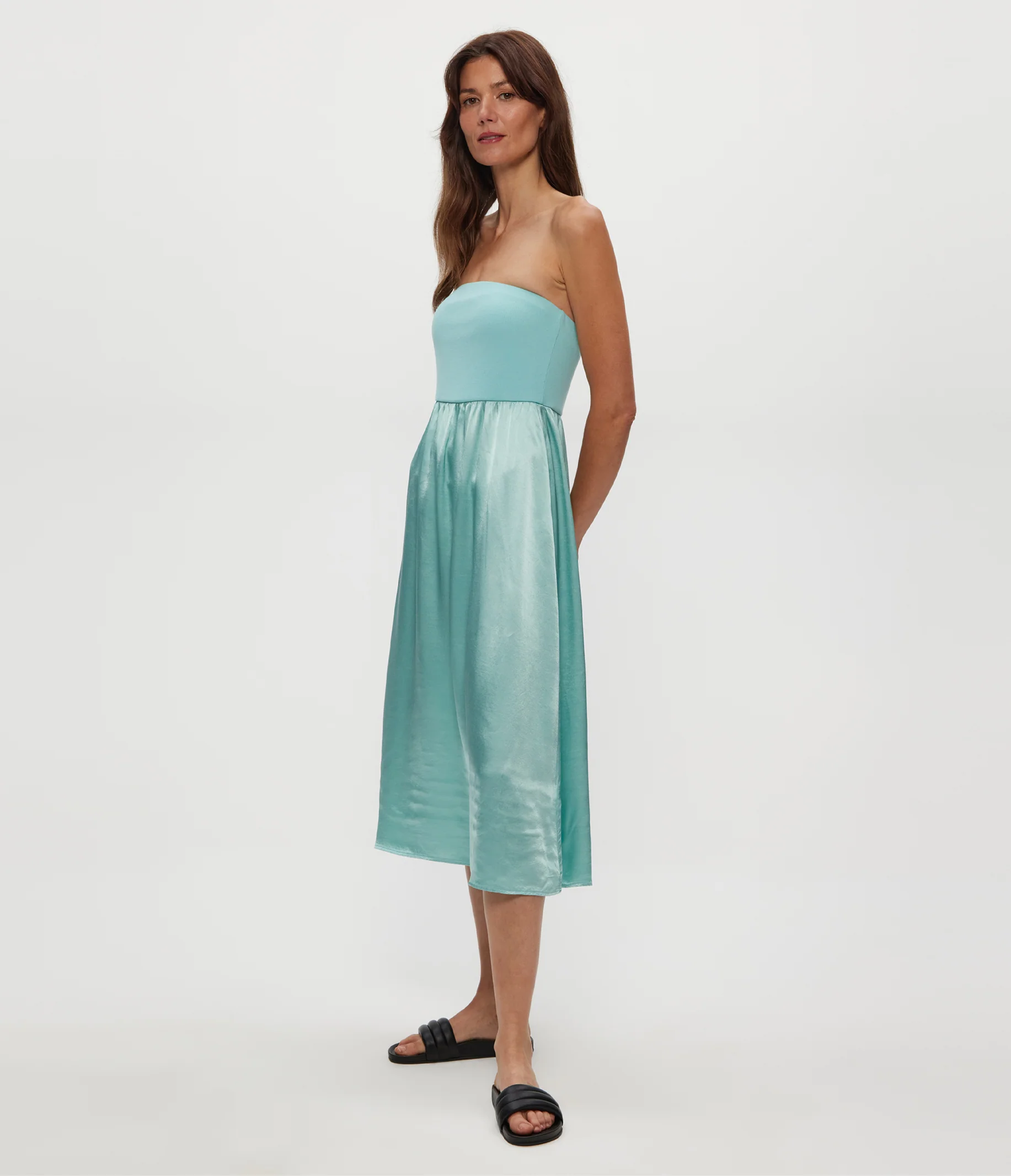 Solange Satin Midi Dress - Image 11