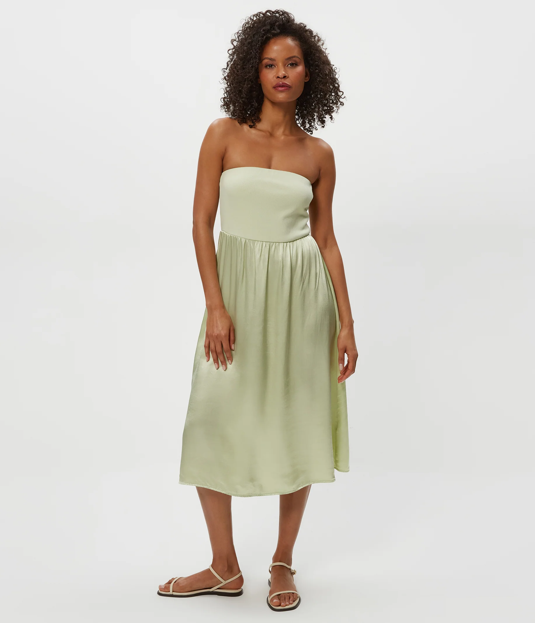 Solange Satin Midi Dress - Image 14