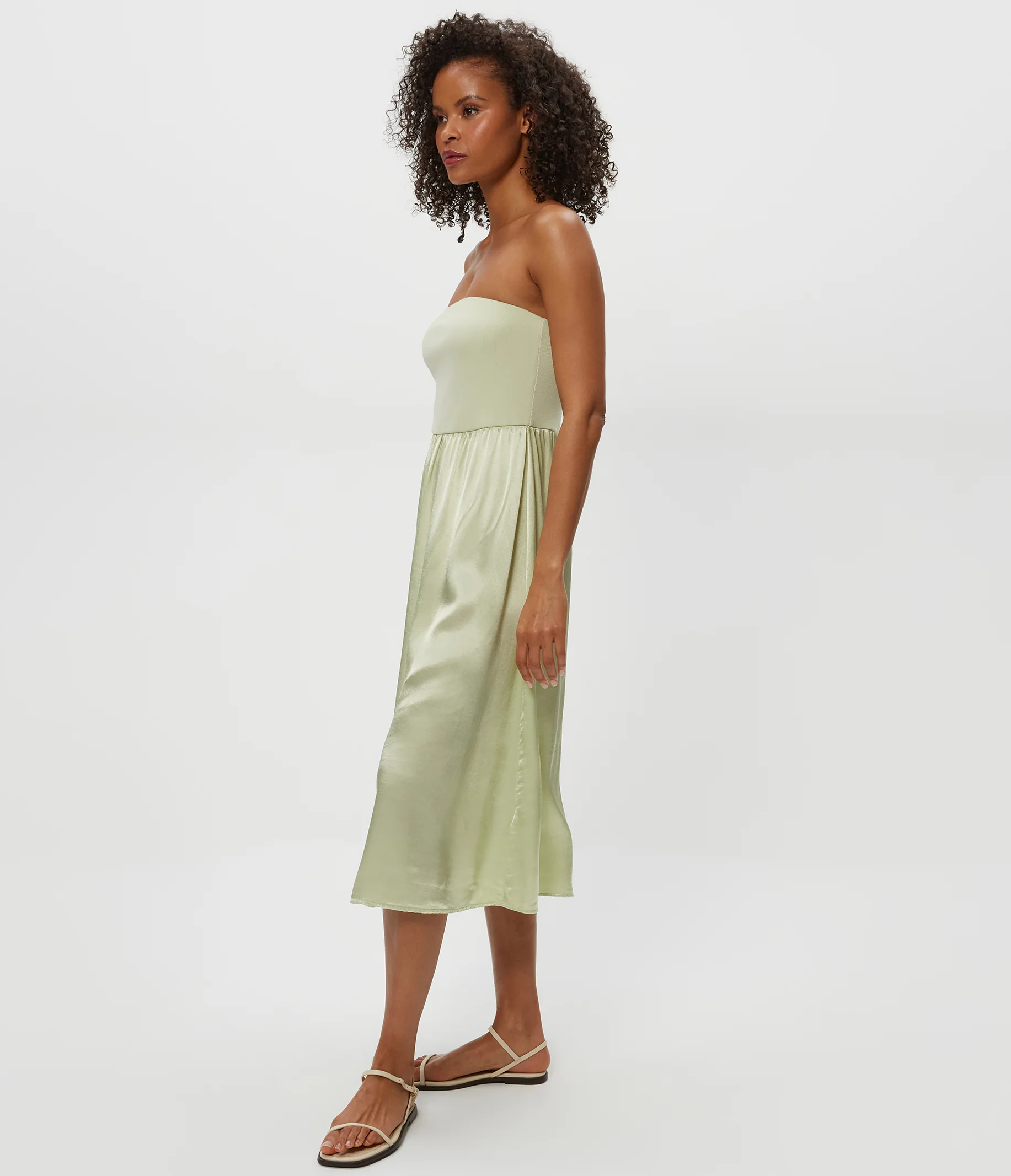 Solange Satin Midi Dress - Image 15