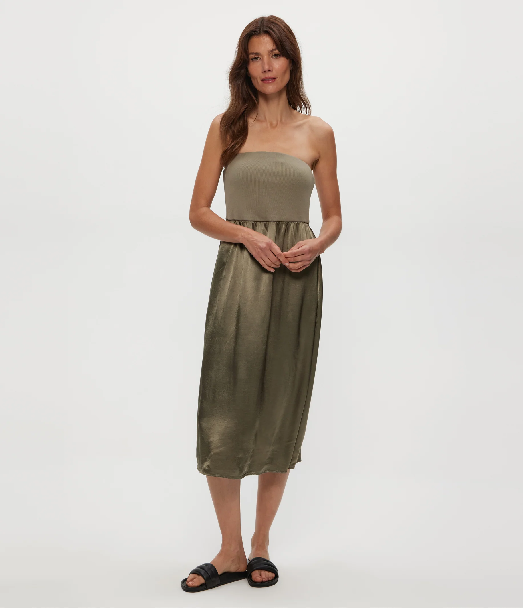 Solange Satin Midi Dress - Image 5
