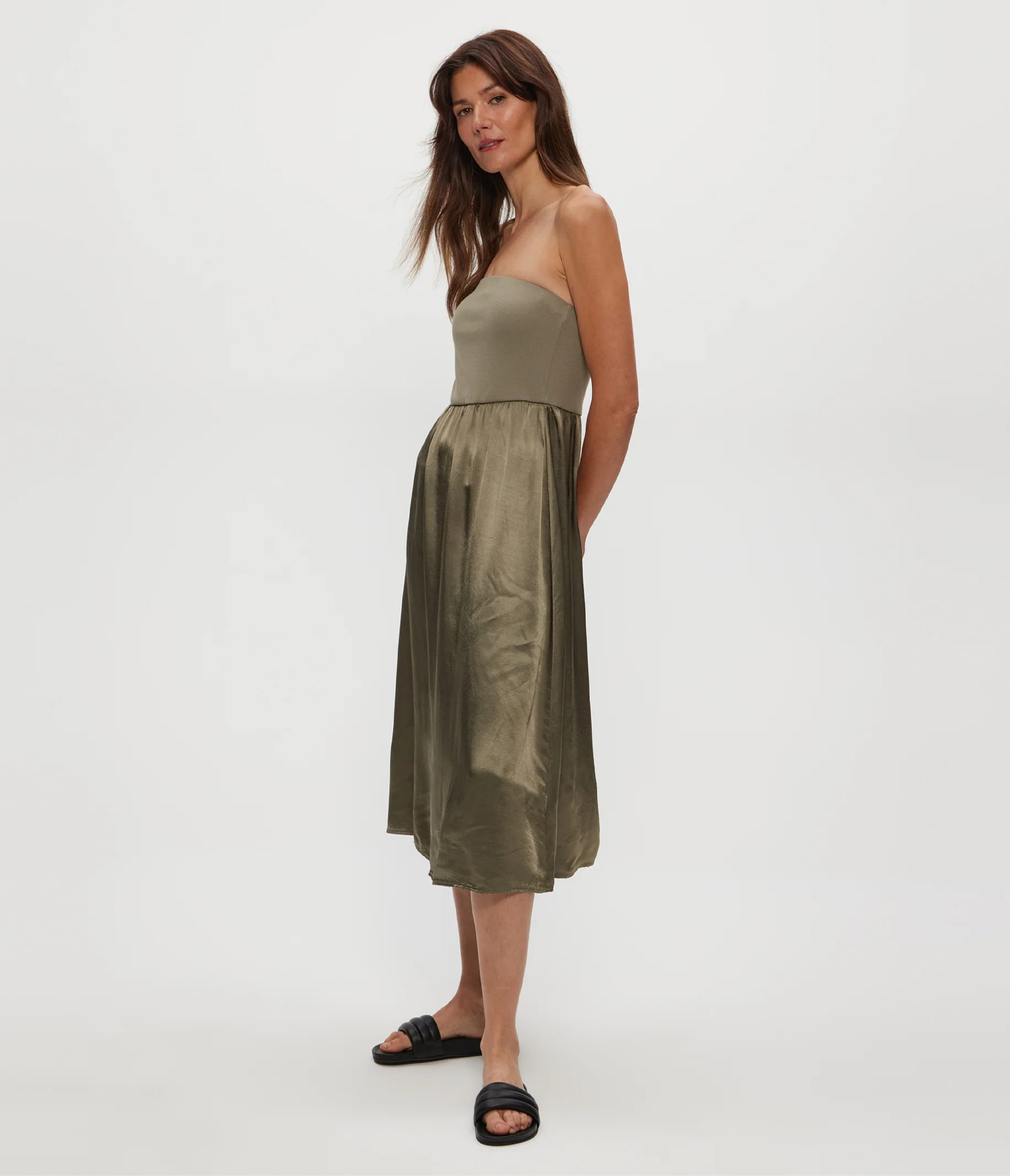 Solange Satin Midi Dress - Image 7