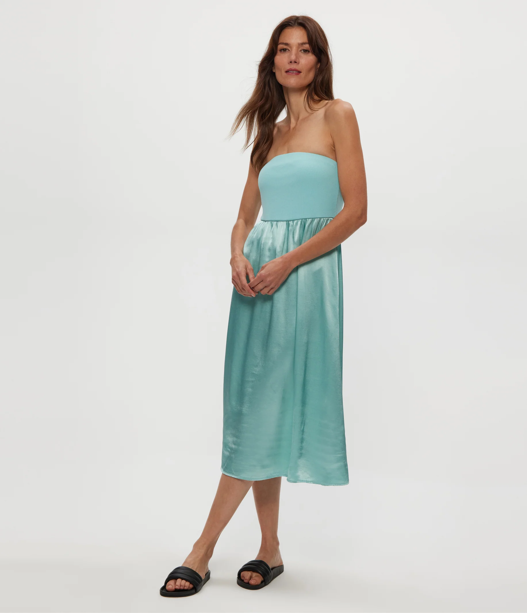 Solange Satin Midi Dress - Image 9